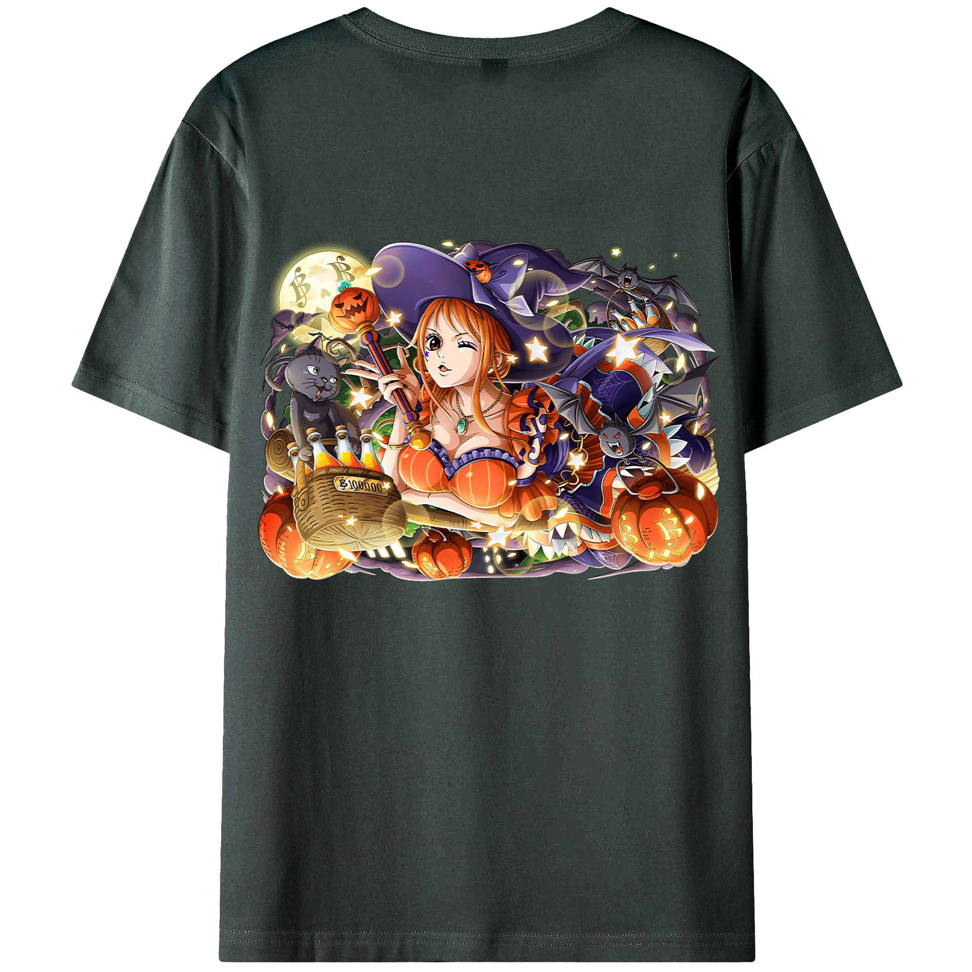 （画像用） ワンピース ナミ ONE PIECE Nami 綿100％ メンズ半袖Tシャツ（バックプリント） 通気性